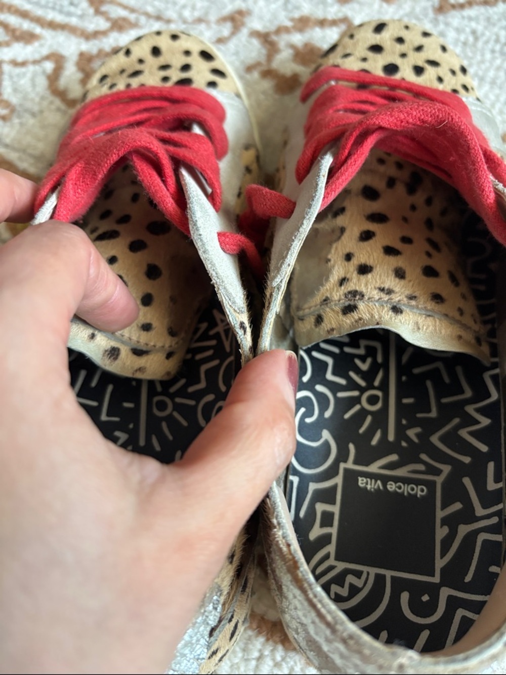 🤎 DOLCE VITA Leopard Print Calf Hair Sneakers - Picture 8 of 12